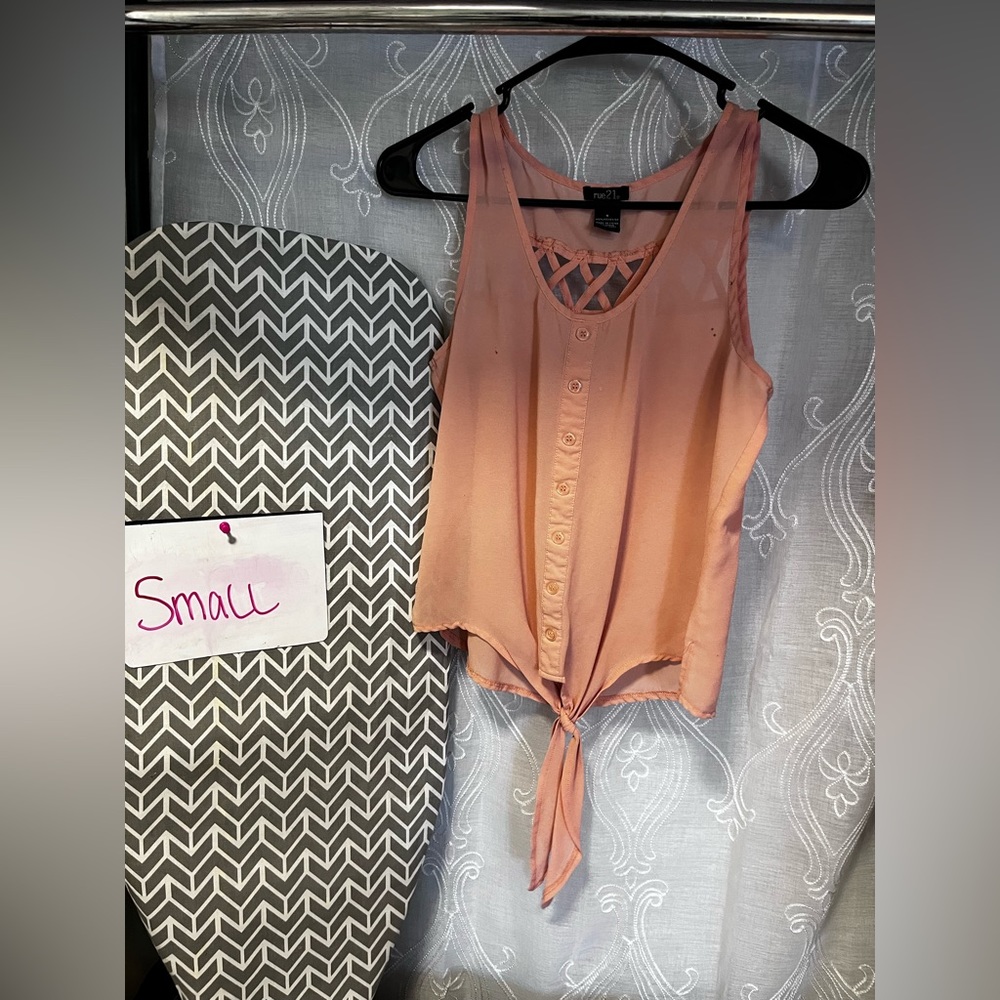 Coral sheer top